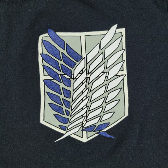 Attack On Titan Shirt Men Medium Black Anime Graphic Tee Crew Neck Short Sleeve - Picture 2 of 13